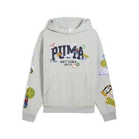 Puma Sticker Pack Pullover Hoodie Erkek Yetişkin Sweatshirt