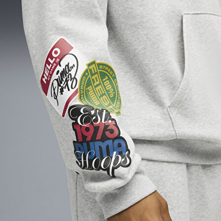 Puma Sticker Pack Pullover Hoodie Erkek Yetişkin Sweatshirt