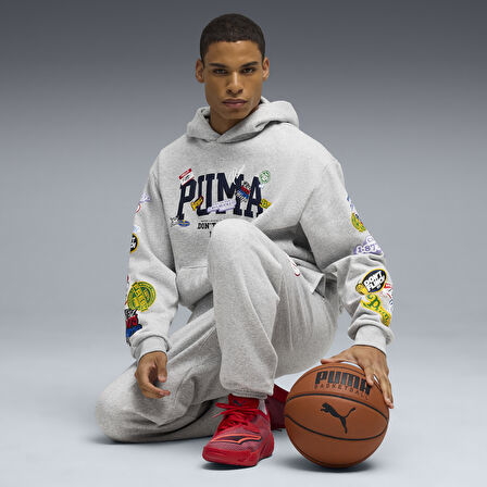 Puma Sticker Pack Pullover Hoodie Erkek Yetişkin Sweatshirt