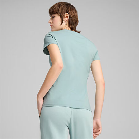Puma Ess Elevated Tee Mavi Kadın Spor Tişört - 690894 67