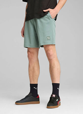 Puma 69089730 ESS ELEVATED Shorts 9 TR Yeşil Lastikli Bel Regular Fit Düz Erkek Şort