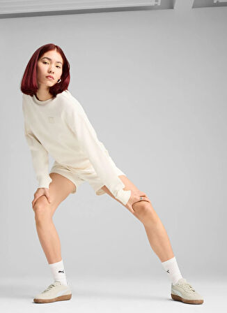Puma 69089899 ESS ELEVATED Comfort Crew Krem Yuvarlak Yaka Regular Fit Düz Kadın Sweatshırt