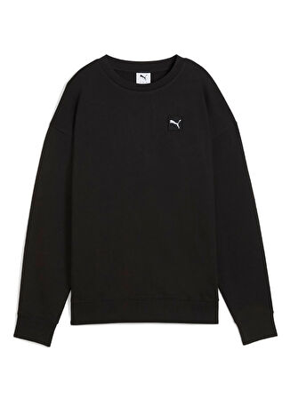 Puma 69089801 ESS ELEVATED Comfort Crew Siyah Yuvarlak Yaka Regular Fit Düz Kadın Sweatshırt