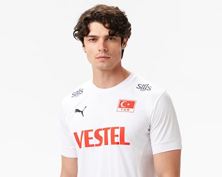 Puma Türkiye Voleybol Forması Erkek Voleybol Forması 70711604 Beyaz