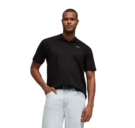 692560-01 Puma Ess Elevated Material Polo Erkek T-Shirt Siyah