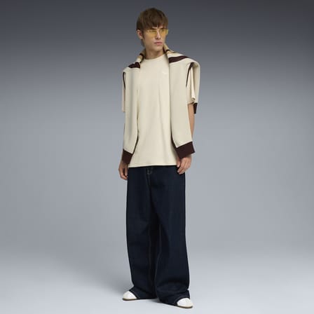 Puma 692018 87 ESS ELEVATED Erkek Geniş Kalıp Kuş Gözü Jakarlı T-Shirt