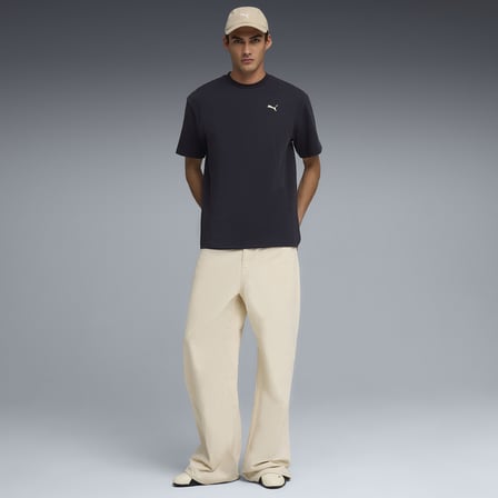 Puma 692018 16 ESS ELEVATED Erkek Geniş Kalıp Kuş Gözü Jakarlı T-Shirt