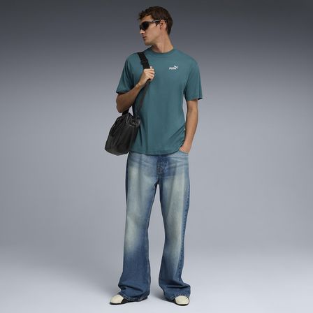 Ess Relaxed No. 1 Logo Erkek Yeşil Günlük Stil T-Shirt 68915341