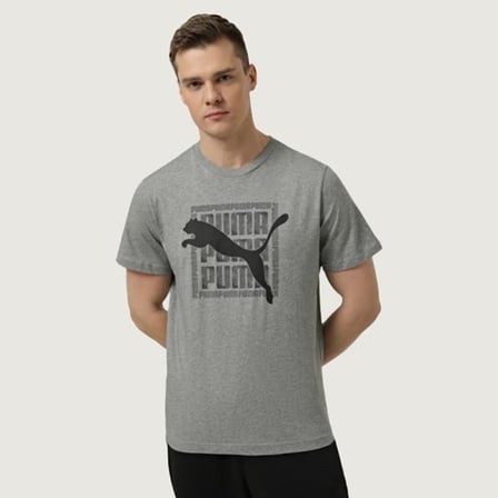 Puma Graphic Erkek Gri Günlük Stil T-Shirt 69177503