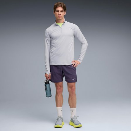 Puma Run Veloty Cldspn 1/4 Zip Erkek Gri Koşu T-Shirt