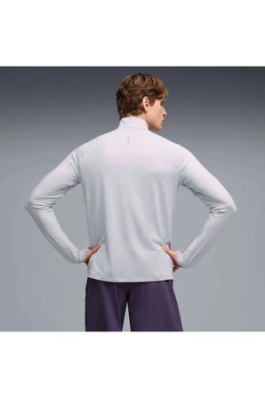 RUN VELOTY CLDSPN 1/4 ZIP M Gri Erkek Sweatshirt