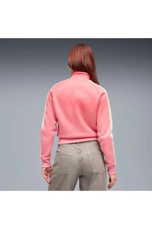 T7 Jacket Pembe Kadın Fermuarlı Üst