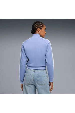 T7 Jacket Mavi Kadın Fermuarlı Üst
