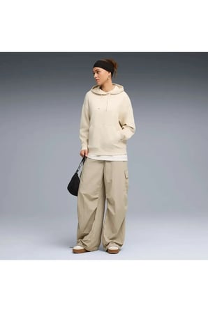 ESS ELEVATED Hoodie Krem Kadın Kapüşonlu Sweatshirt