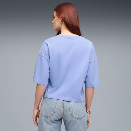 Puma Wardrobe Essentials Oversized  Kadın Mor T-Shirt