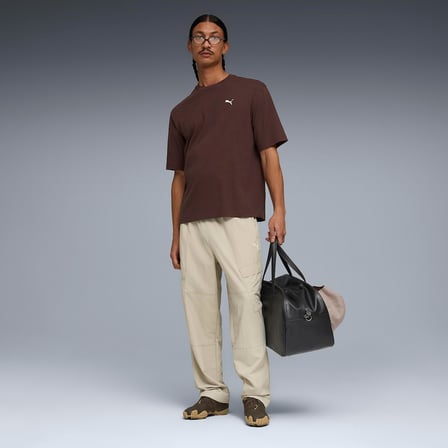 Puma Wardrobe Ess Boxy Erkek Kahverengi T-Shirt