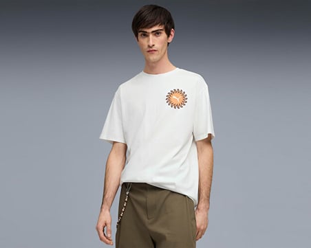 Puma Sunset Drive Relaxed Tee Erkek Günlük Tişört 63439502 Beyaz