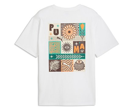 Puma Sunset Drive Relaxed Tee Erkek Günlük Tişört 63439502 Beyaz