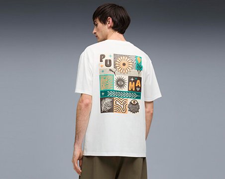 Puma Sunset Drive Relaxed Tee Erkek Günlük Tişört 63439502 Beyaz