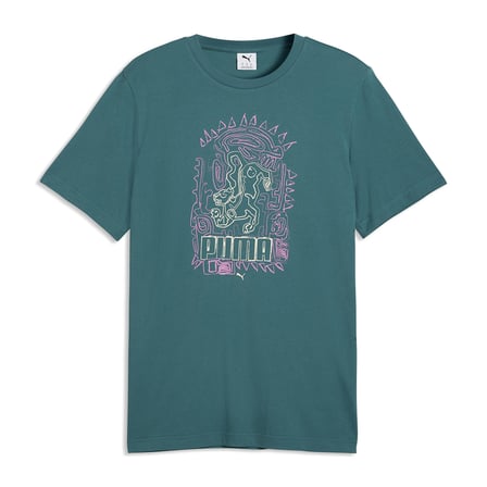 Graphic Erkek Yeşil Günlük Stil T-Shirt 63444160