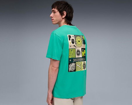 Puma Sunset Drive Relaxed Tee Erkek Günlük Tişört 63439540 Yeşil