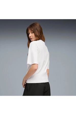 DARE TO Fitted Waist Tee Beyaz Kadın T-Shirt & Polo
