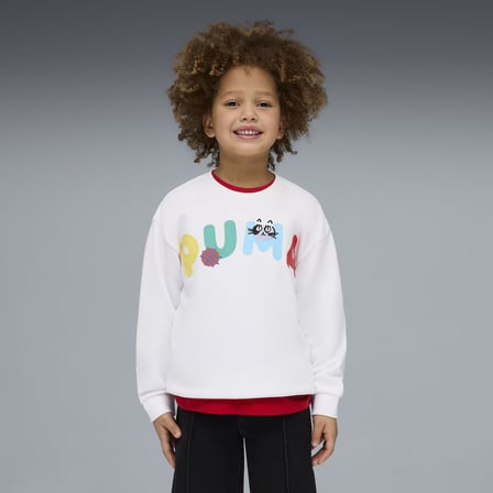 Puma SPORTY CATS Relaxed Crew Çocuk Beyaz Sweatshirt 63455102