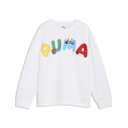 Puma SPORTY CATS Relaxed Crew Çocuk Beyaz Sweatshirt 63455102