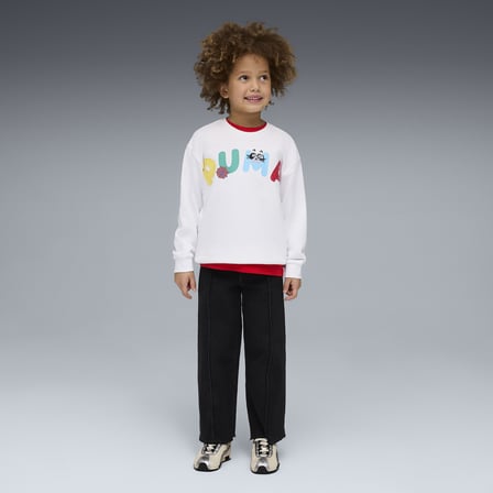 Puma SPORTY CATS Relaxed Crew Çocuk Beyaz Sweatshirt 63455102
