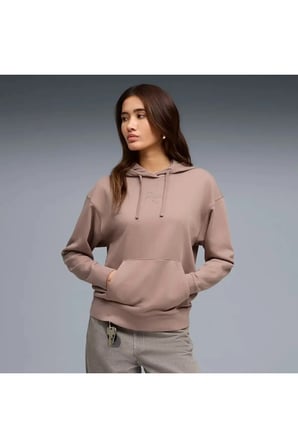 ESS SCRIPT Hoodie Kahverengi Kadın Sweatshirt