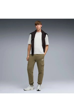 ESS No. 1 Logo Cargo Pants Haki Erkek Kargo Cepli Eşofman Alt