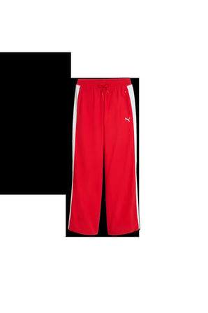 T7 Oversized Track Pants Erkek Kırmızı Eşofman Altı