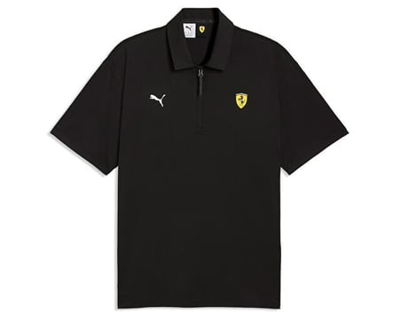 Puma FERRARI CLOUDSPUN POLO Erkek Günlük Polo Tişört 63424701 Siyah