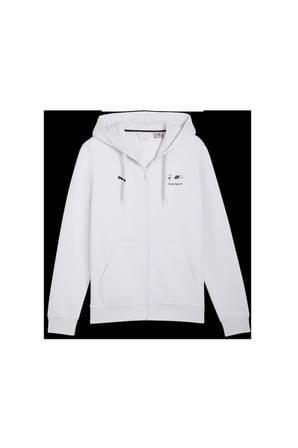 BMW MMS Ess Fleece Jacket Beyaz Erkek Fermuarlı Kapüşonlu Sweatshirt