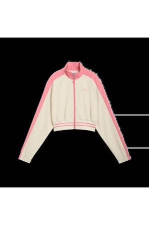 T7 Pique Cropped Jacket Pembe Kadın Crop Ceket