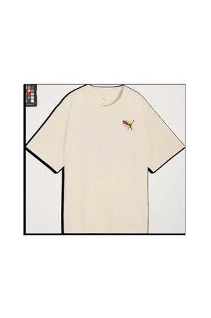 W Cat Graphic Tee Kadın Krem T-Shirt & Polo