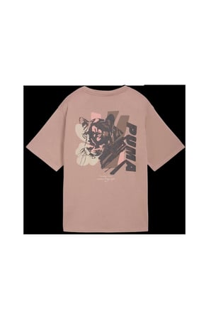 W Cat Graphic Tee Bej Kadın T-Shirt & Polo