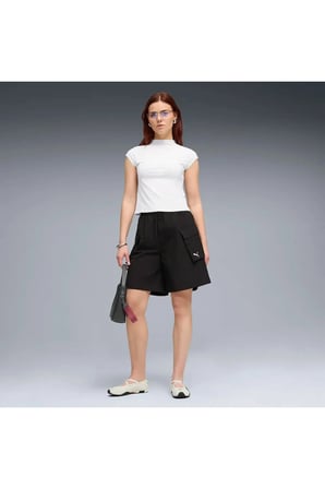WARDROBE ESS Cargo Shorts 8 Siyah Kadın Şort