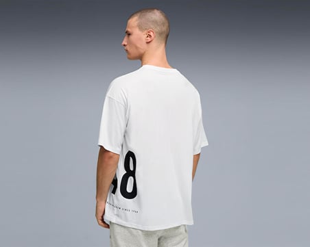 Puma M Graphic Oversized Tee Erkek Antrenman Tişörtü 52852802 Beyaz