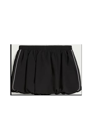 T7 Balloon Skirt Siyah Kadın Etek