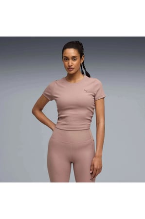 W Cloudspun Rib Tee Sandstone Kadın Bej T-Shirt & Polo