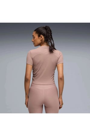 W Cloudspun Rib Tee Sandstone Kadın Bej T-Shirt & Polo