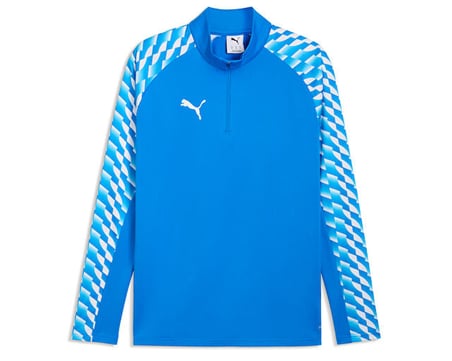 Puma Teamliga26 Training 1/4 Zip Erkek Futbol Antrenman Uzun Kollu Tişört 65972402 Mavi