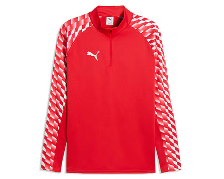 Puma Teamliga26 Training 1/4 Zip Erkek Futbol Antrenman Uzun Kollu Tişört 65972401 Kırmızı