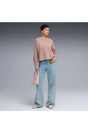 HER Relaxed Crew Pembe Kadın Sweatshirt