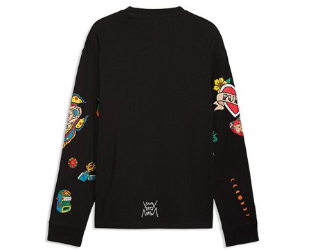 Puma Swish N  ink Ls Tee Erkek Basketbol Tişörtü 63466401 Siyah