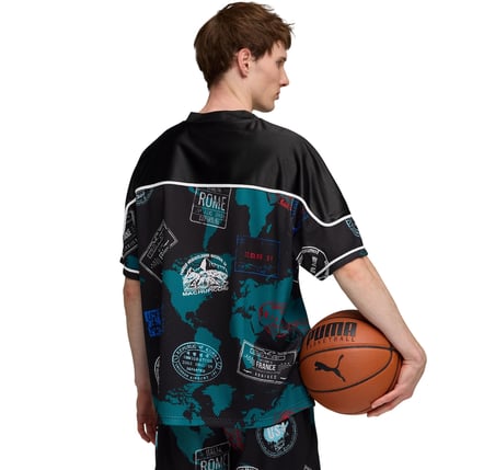 635066-01 Puma The Atw Dylan Aop Jersey Erkek T-Shirt Siyah