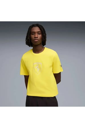 Ferrari Tonal Shield Tee Sarı Erkek T-Shirt