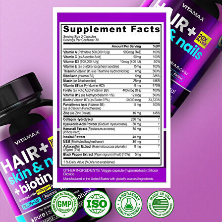 Hair + Skin & Nails + Biotin Collagen & Vitamin 60 Kapsül