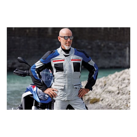 Held Carese 3 Adventure Korumalı Motosiklet Montu Gri  Mavi